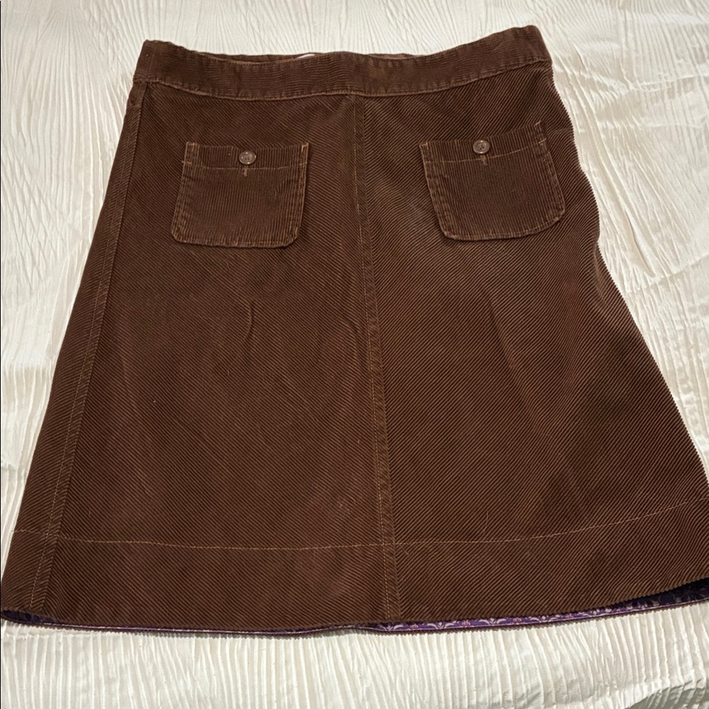 GAP Dark Brown Corduroy A-Line Skirt with Pockets